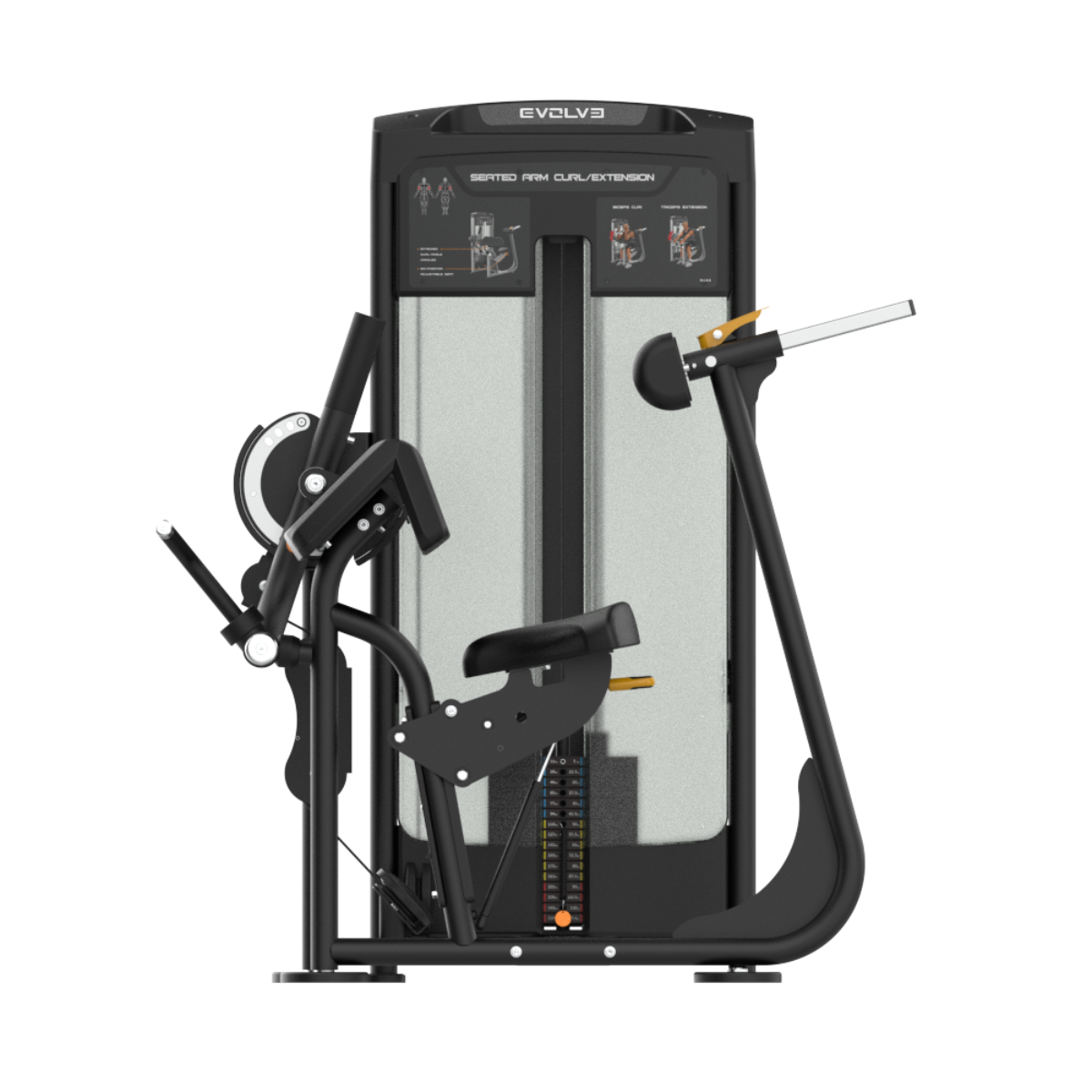 Máquina selectorizada de flexiones y extensiones de brazos Evolve Serie Ultra (UL-440)