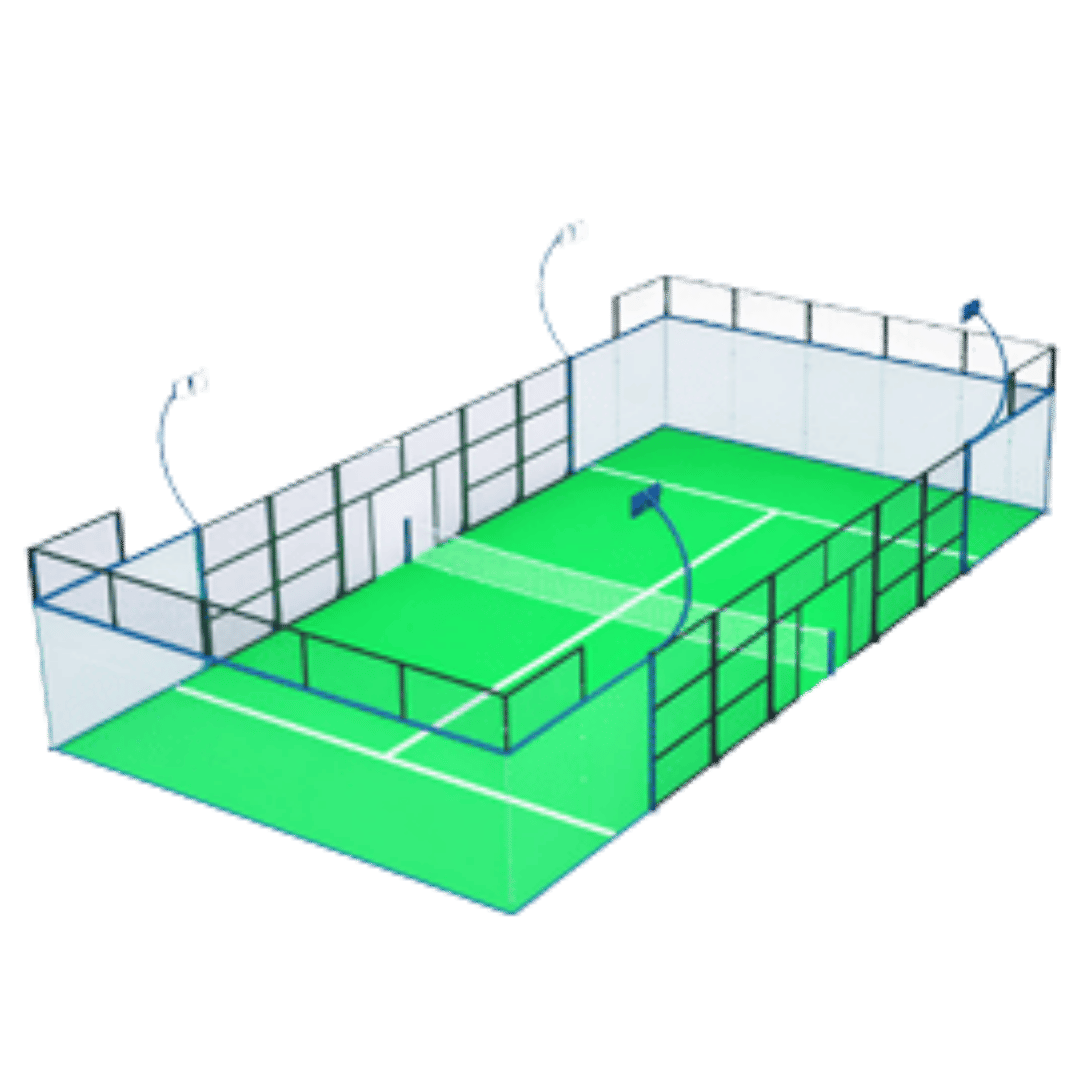 Super-panoramic padel courts